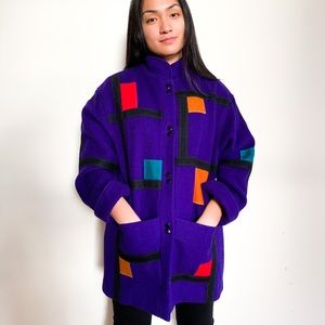 Vintage Mondrian Style Wool Jacket